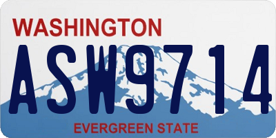 WA license plate ASW9714