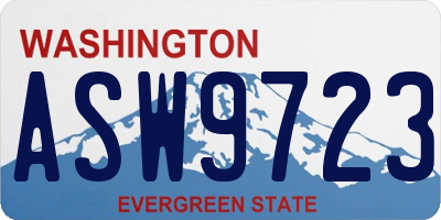 WA license plate ASW9723
