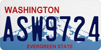 WA license plate ASW9724
