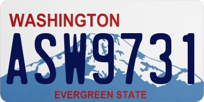 WA license plate ASW9731