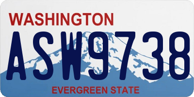 WA license plate ASW9738