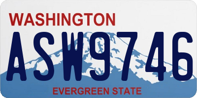 WA license plate ASW9746