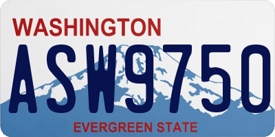 WA license plate ASW9750
