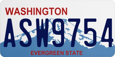 WA license plate ASW9754