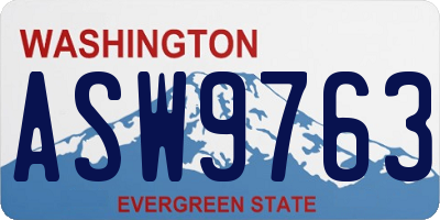 WA license plate ASW9763