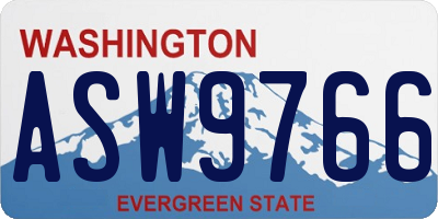 WA license plate ASW9766
