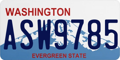 WA license plate ASW9785