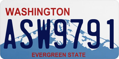 WA license plate ASW9791