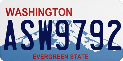 WA license plate ASW9792