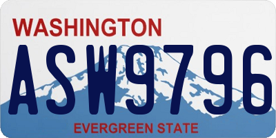 WA license plate ASW9796