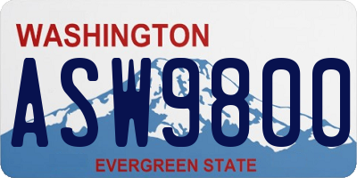 WA license plate ASW9800