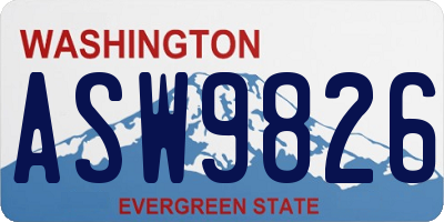 WA license plate ASW9826