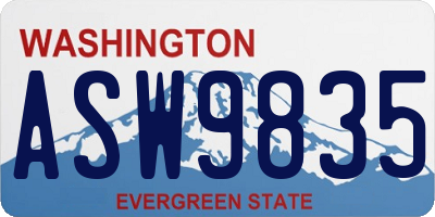 WA license plate ASW9835