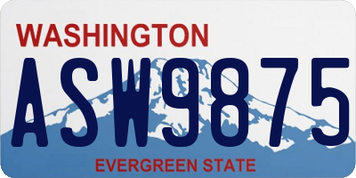 WA license plate ASW9875