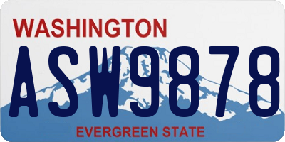 WA license plate ASW9878