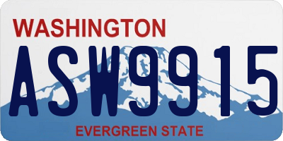 WA license plate ASW9915