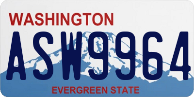 WA license plate ASW9964