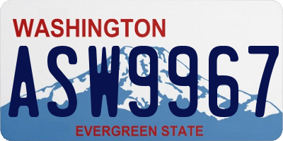 WA license plate ASW9967