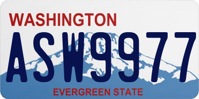 WA license plate ASW9977