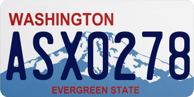 WA license plate ASX0278