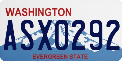 WA license plate ASX0292