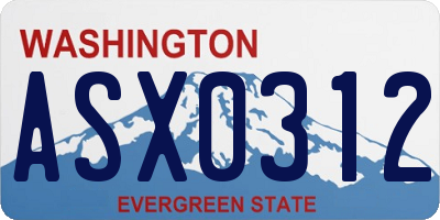 WA license plate ASX0312