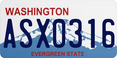 WA license plate ASX0316