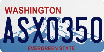 WA license plate ASX0350