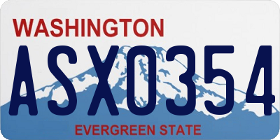 WA license plate ASX0354