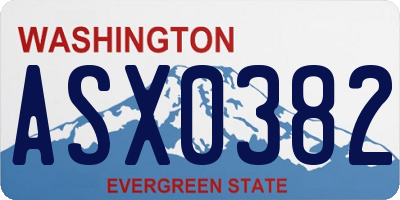 WA license plate ASX0382