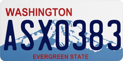 WA license plate ASX0383