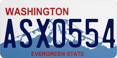 WA license plate ASX0554
