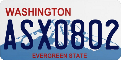 WA license plate ASX0802