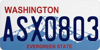 WA license plate ASX0803