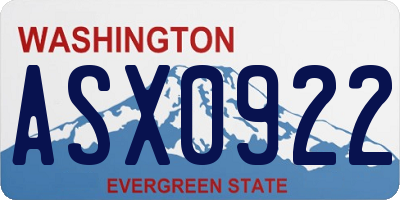WA license plate ASX0922