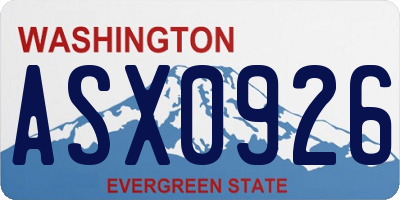WA license plate ASX0926