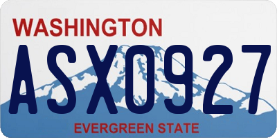 WA license plate ASX0927