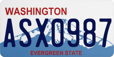 WA license plate ASX0987