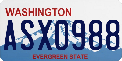 WA license plate ASX0988
