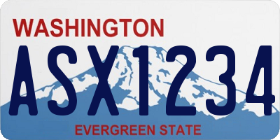 WA license plate ASX1234