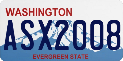 WA license plate ASX2008