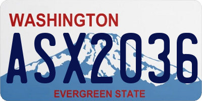 WA license plate ASX2036