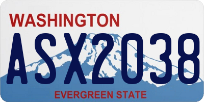 WA license plate ASX2038