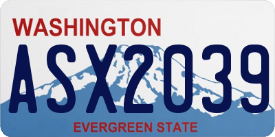 WA license plate ASX2039