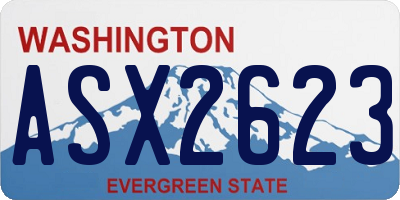 WA license plate ASX2623