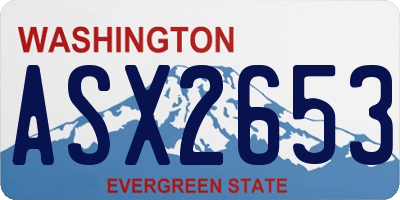 WA license plate ASX2653