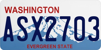 WA license plate ASX2703