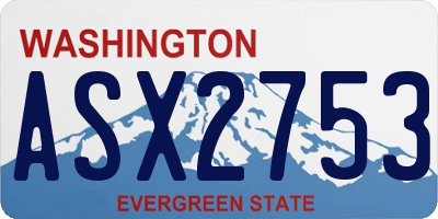 WA license plate ASX2753