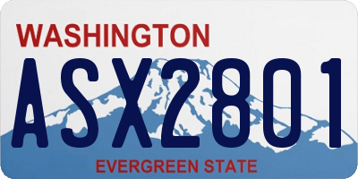 WA license plate ASX2801