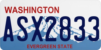 WA license plate ASX2833
